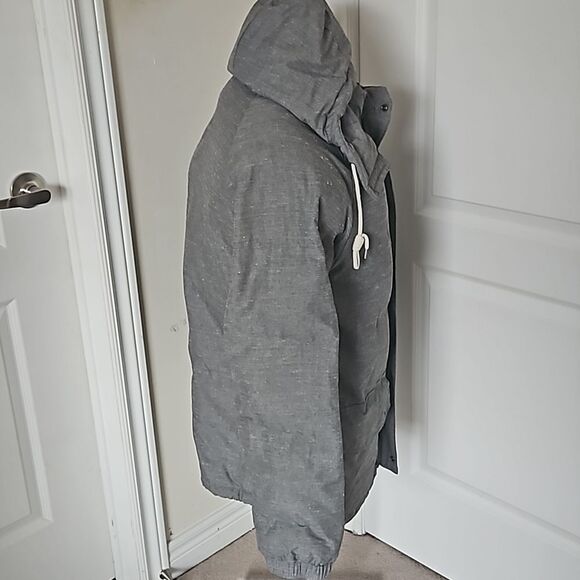 Vans Men's Puffy Zip-Up Hoodie Spring Jacket Gray Medium - Picture 5 of 16